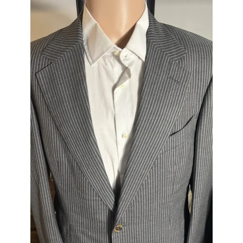 Tom Ford Gray Striped Wool 2 Piece Suit New 50R 40R 34x30.5 Trousers Notch Lapel